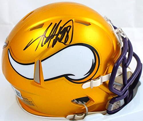 Adrian Peterson Signed Minn. Vikings Flash Speed Mini Helmet-Beckett W Hologram Black