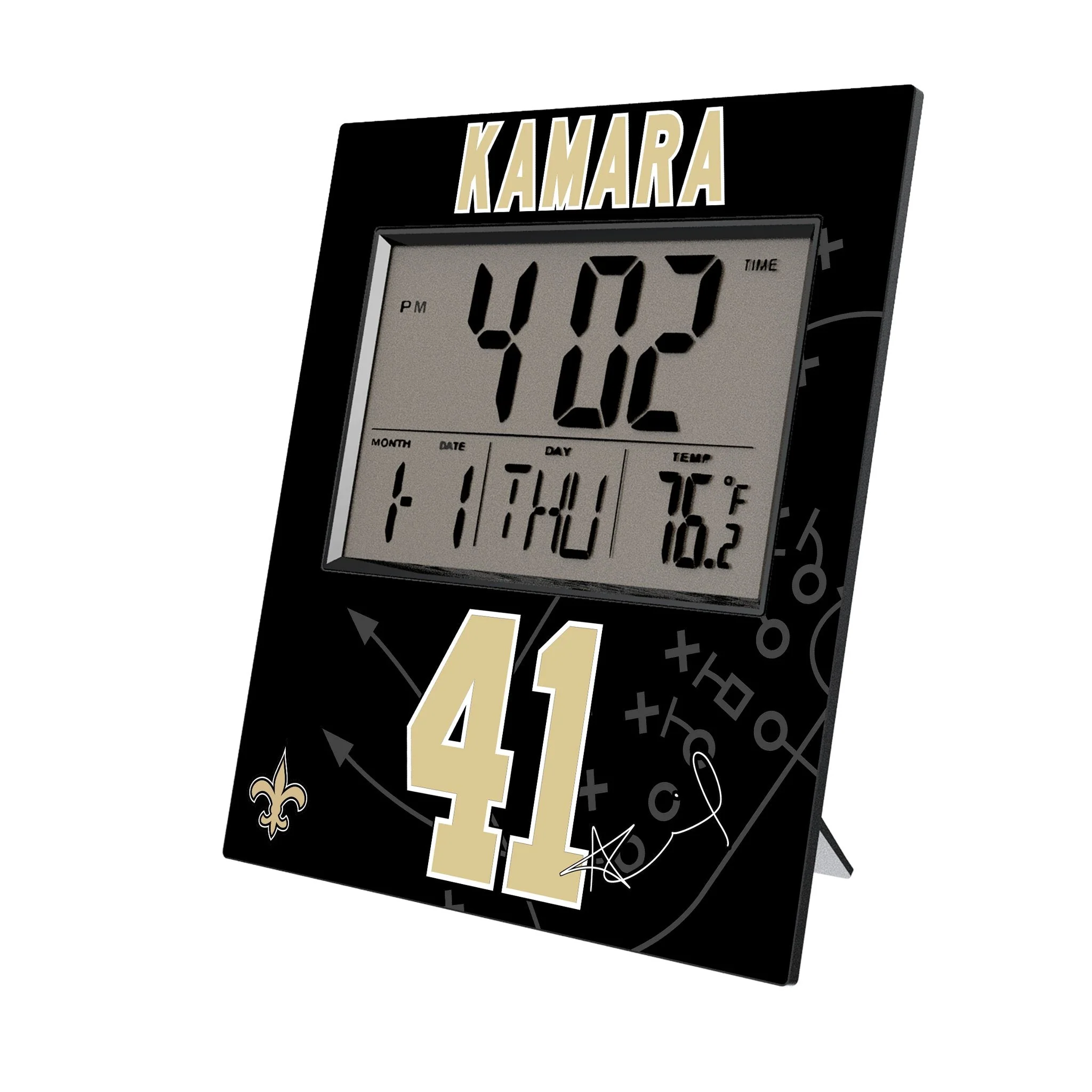 Alvin Kamara New Orleans Saints 41 Game Tactic Wall Clock