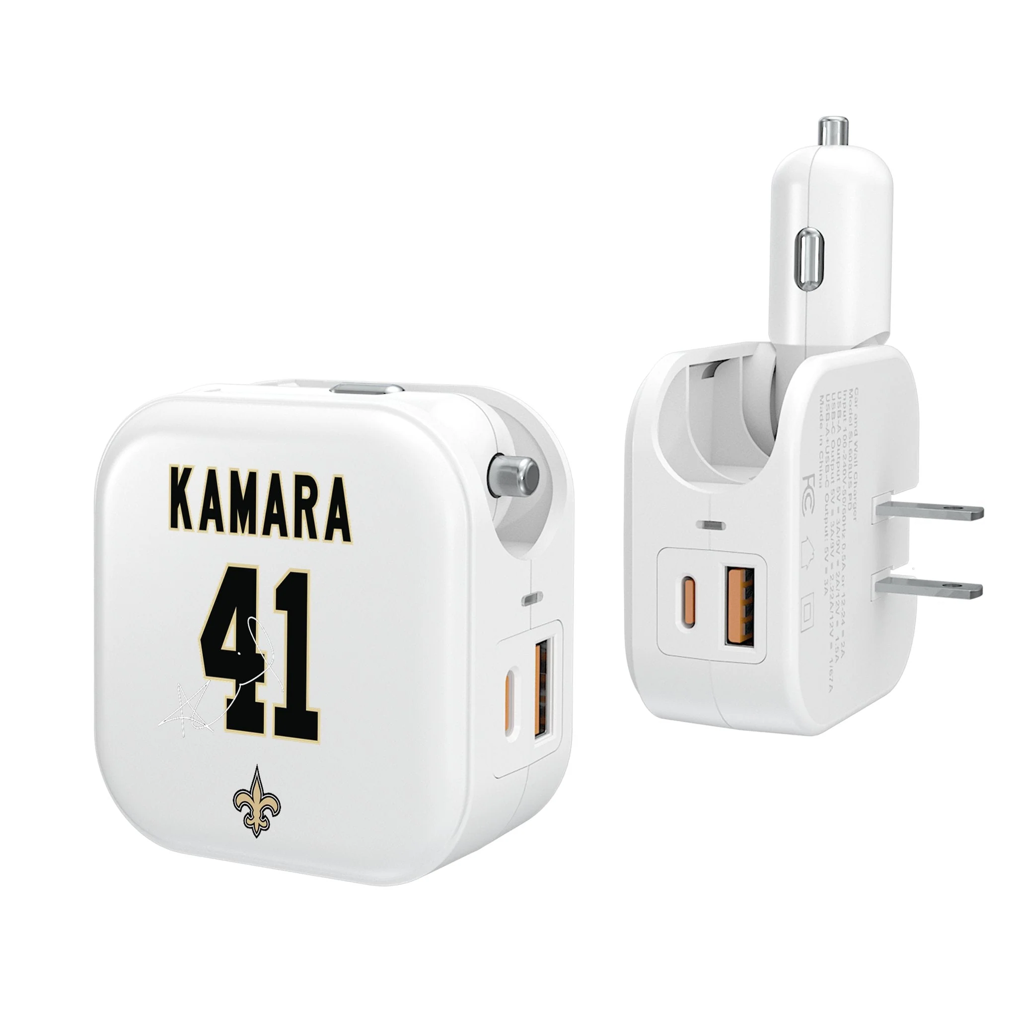 Alvin Kamara New Orleans Saints 41 Ready 2 in 1 USB Charger