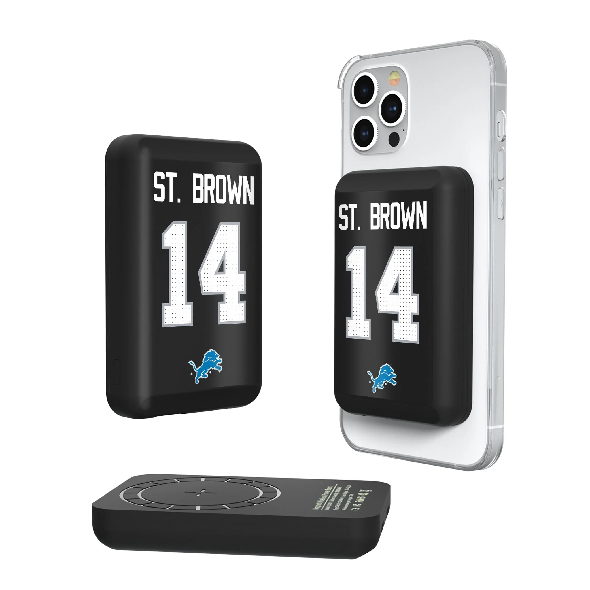 Amon-Ra St. Brown Detroit Lions 14 Ready Wireless Mag Power Bank