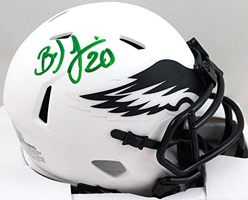 Brian Dawkins Autographed Eagles Lunar Speed Mini Helmet- Beckett W Green