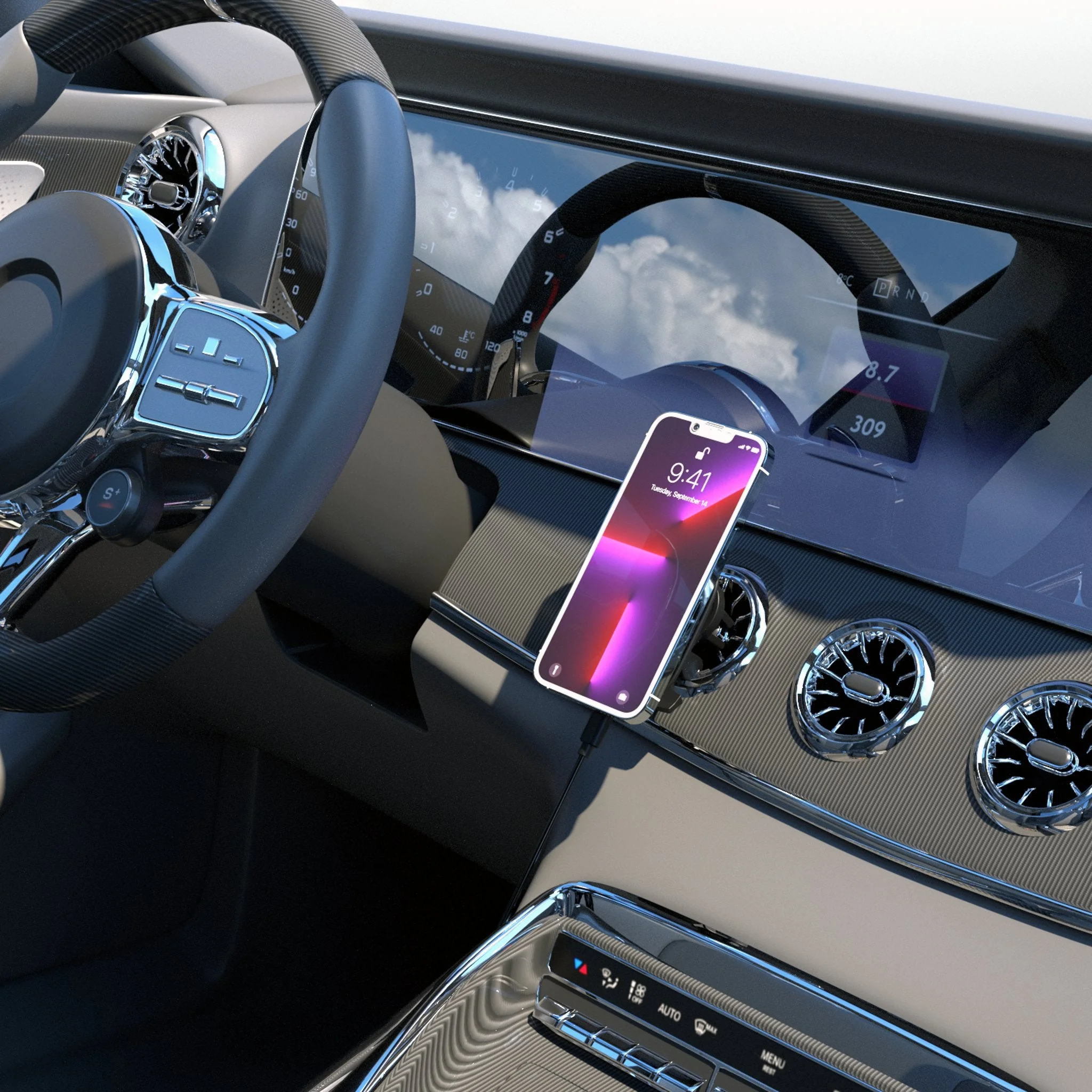 Bryce Young Carolina Panthers 9 Ready Wireless Mag Car Charger - Image 2