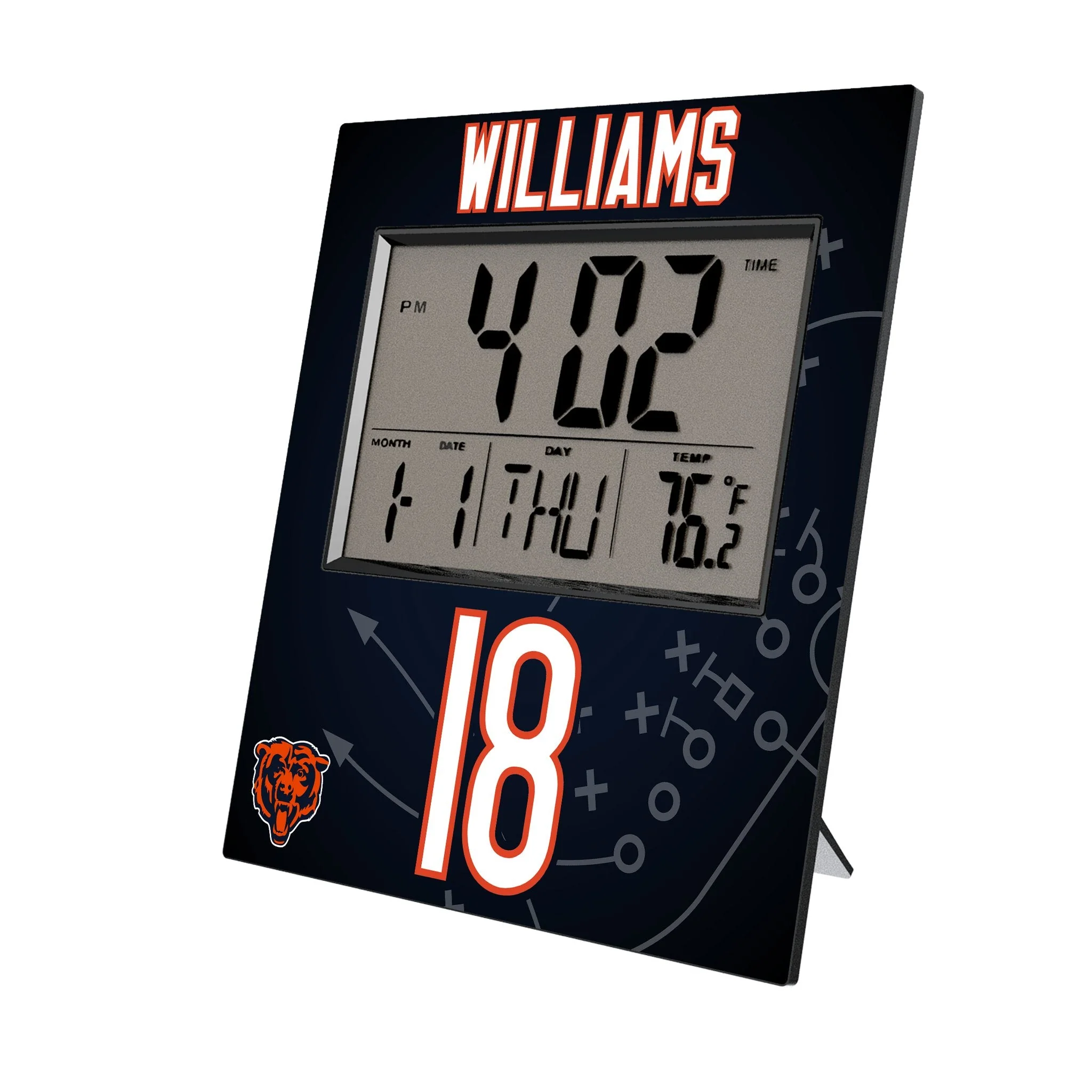 Caleb Williams Chicago Bears 18 Game Tactic Wall Clock