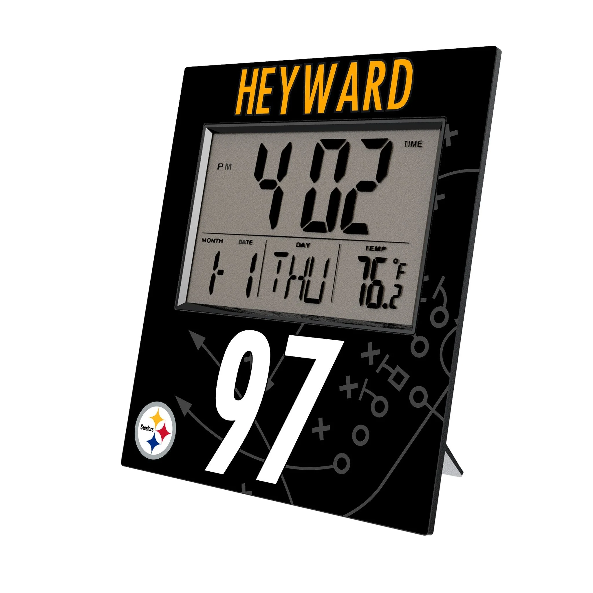 Cameron Heyward Pittsburgh Steelers 97 Game Tactic Wall Clock