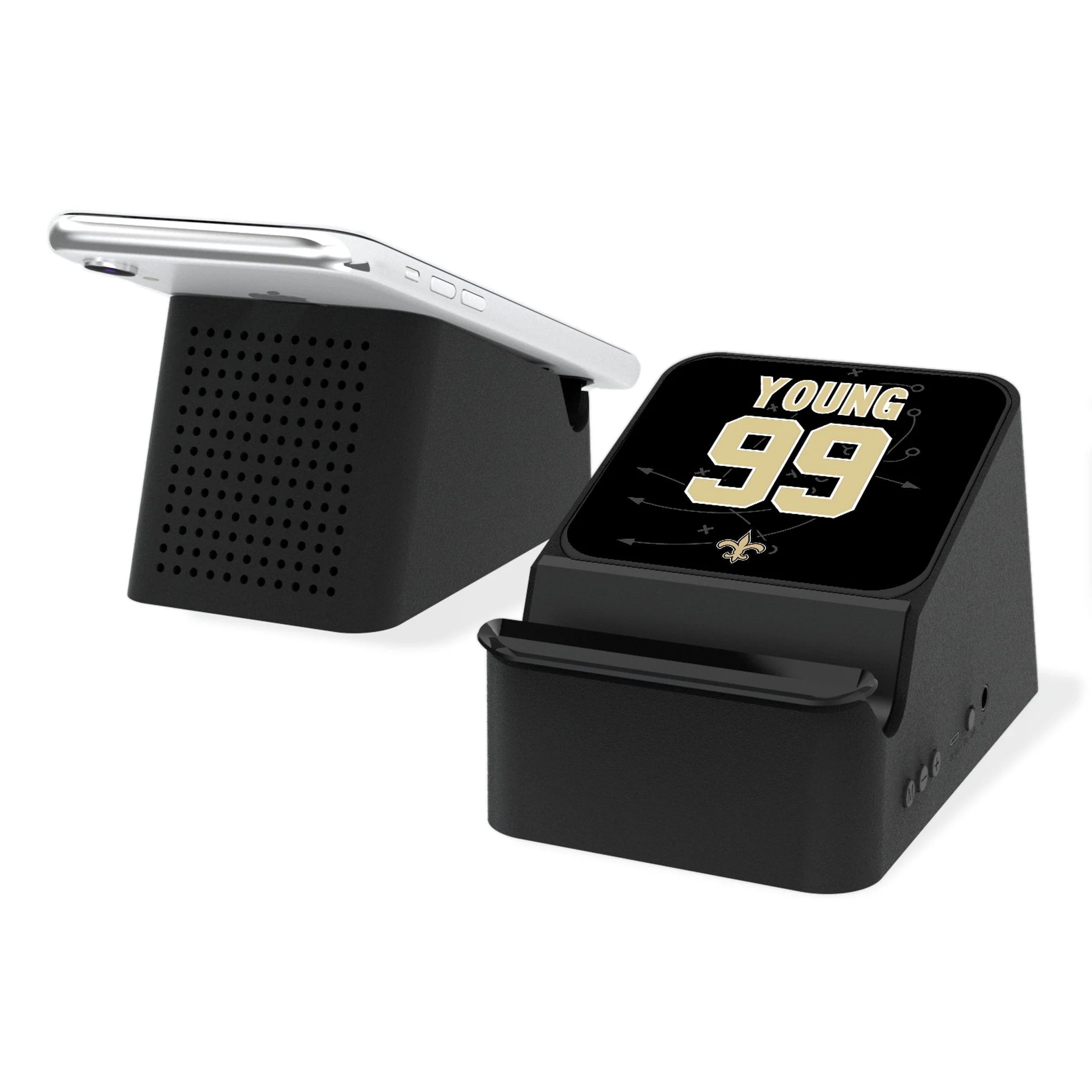 Chase Young New Orleans Saints 99 Ready Wireless Charging Station and Bluetooth Speaker
