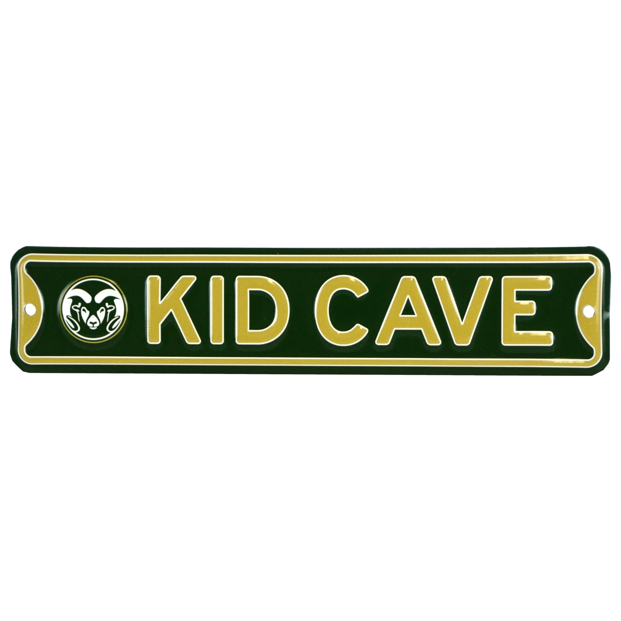 Colorado State Rams - KID CAVE -Steel Embossed NCAA Mini Street Sign