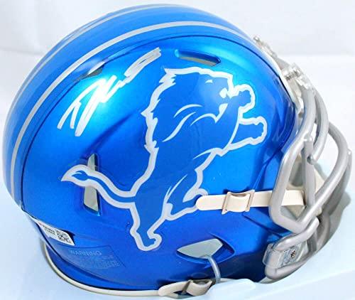 D'Andre Swift Autographed Detroit Lions Flash Speed Mini Helmet-Fanatics Silver