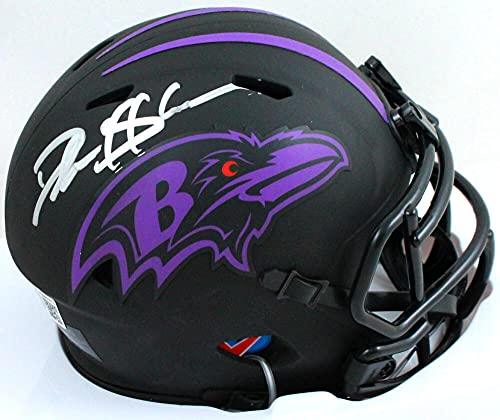 Deion Sanders Autographed Baltimore Ravens Eclipse Mini Helmet- Beckett W Silver