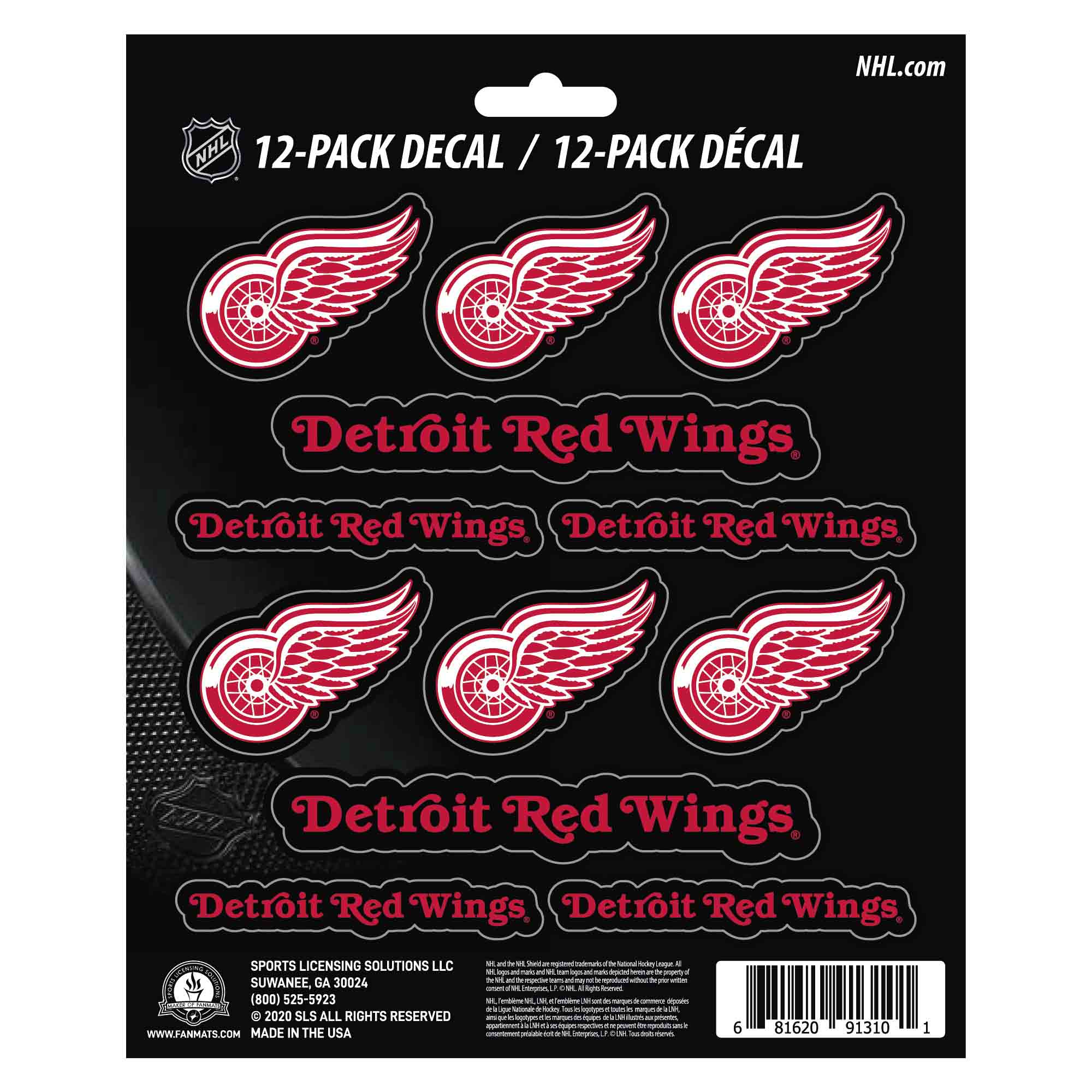 Detroit Red Wings Mini Decal 12-pk