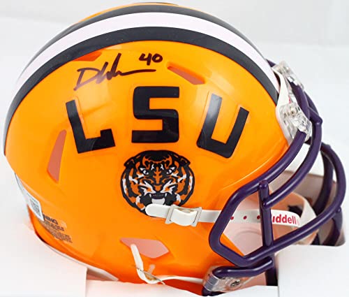 Devin White Autographed LSU Tigers Speed Mini Helmet-Beckett W Hologram Black