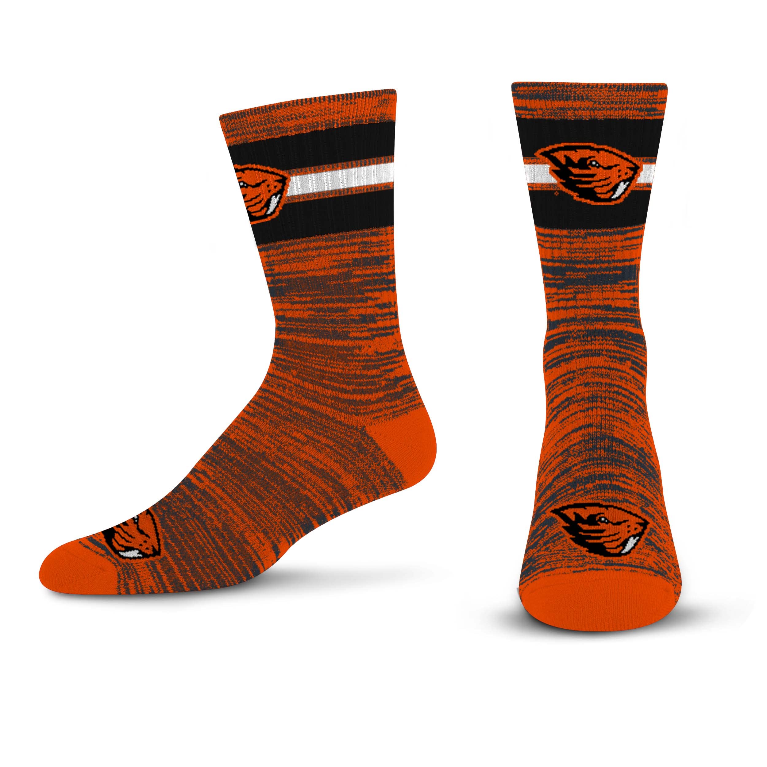 For Bare Feet Men's NCAA Oregon State Beavers First String Crew Sock Team Color Large