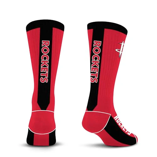 For Bare Feet NBA HOUSTON ROCKETS MVP Crew Sock Team Color Large - Image 4