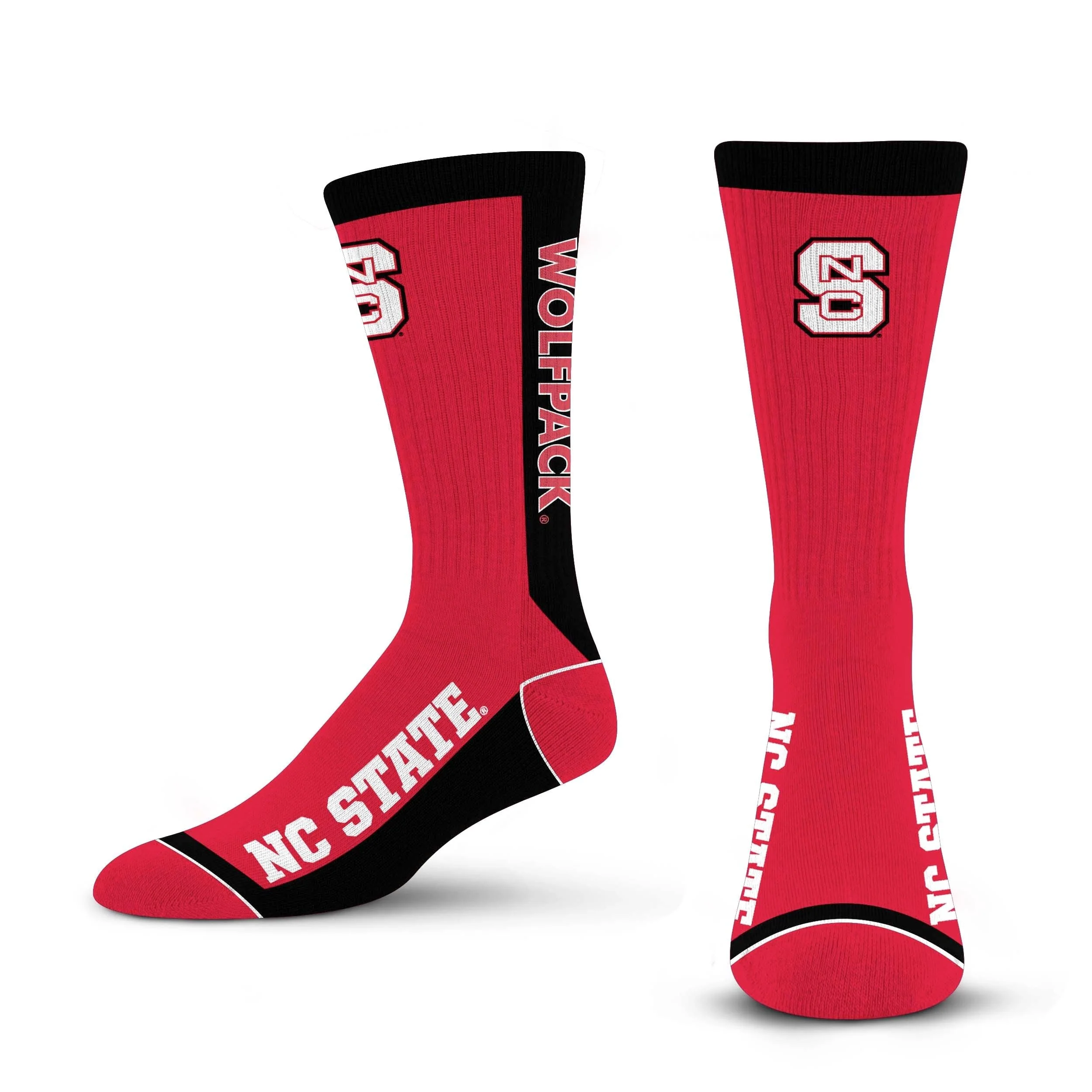 For Bare Feet NCAA NORTH CAROLINA STATE WOLFPACK MVP Crew Sock Team Color Large