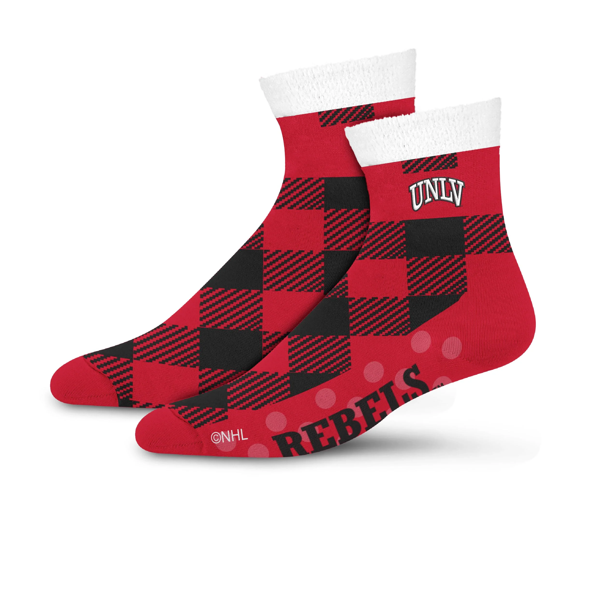 For Bare Feet NCAA UNLV REBELS Cozy Buff Plush Cabin Sock Team Color OSFM