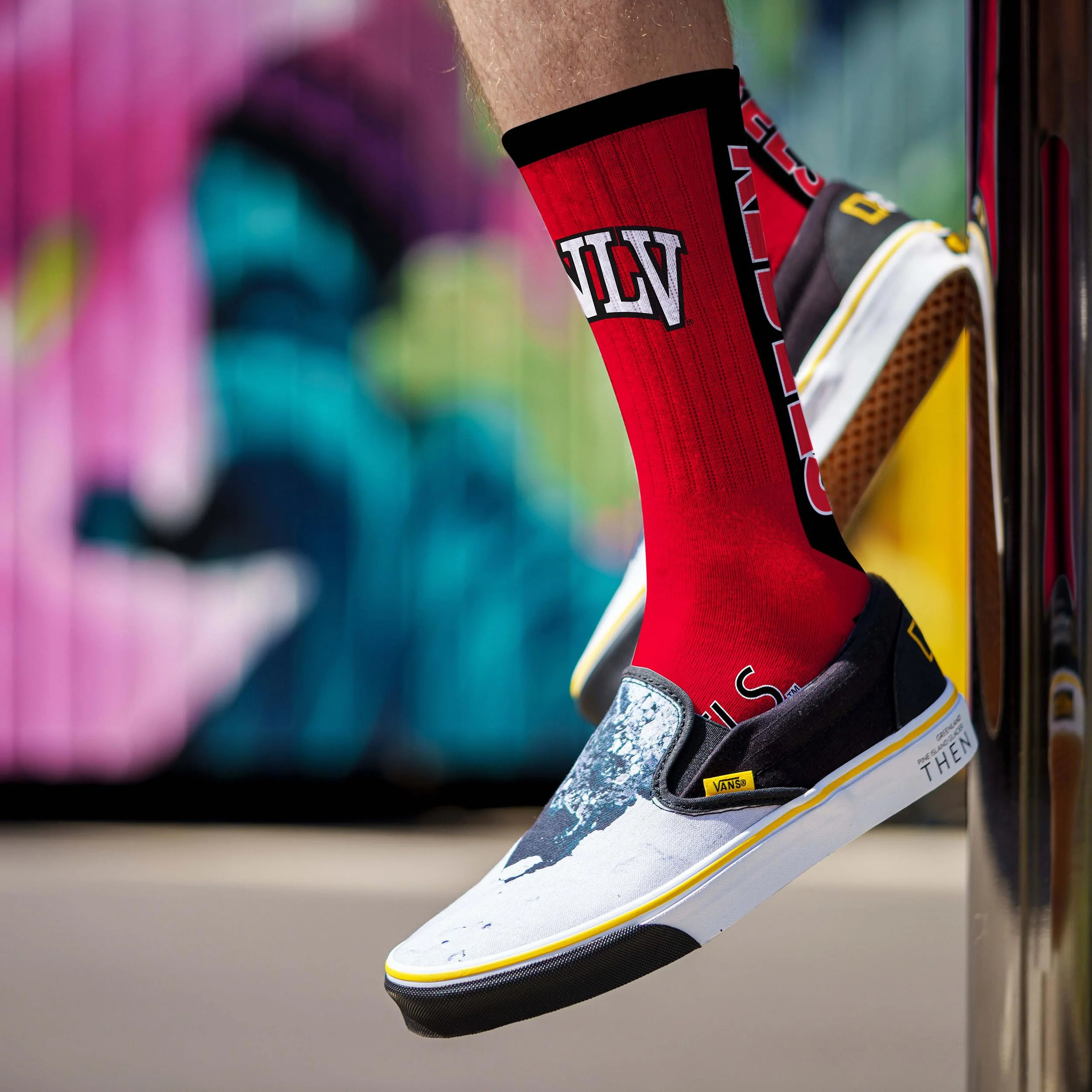 For Bare Feet NCAA UNLV REBELS MVP Crew Sock Team Color Large - Image 3