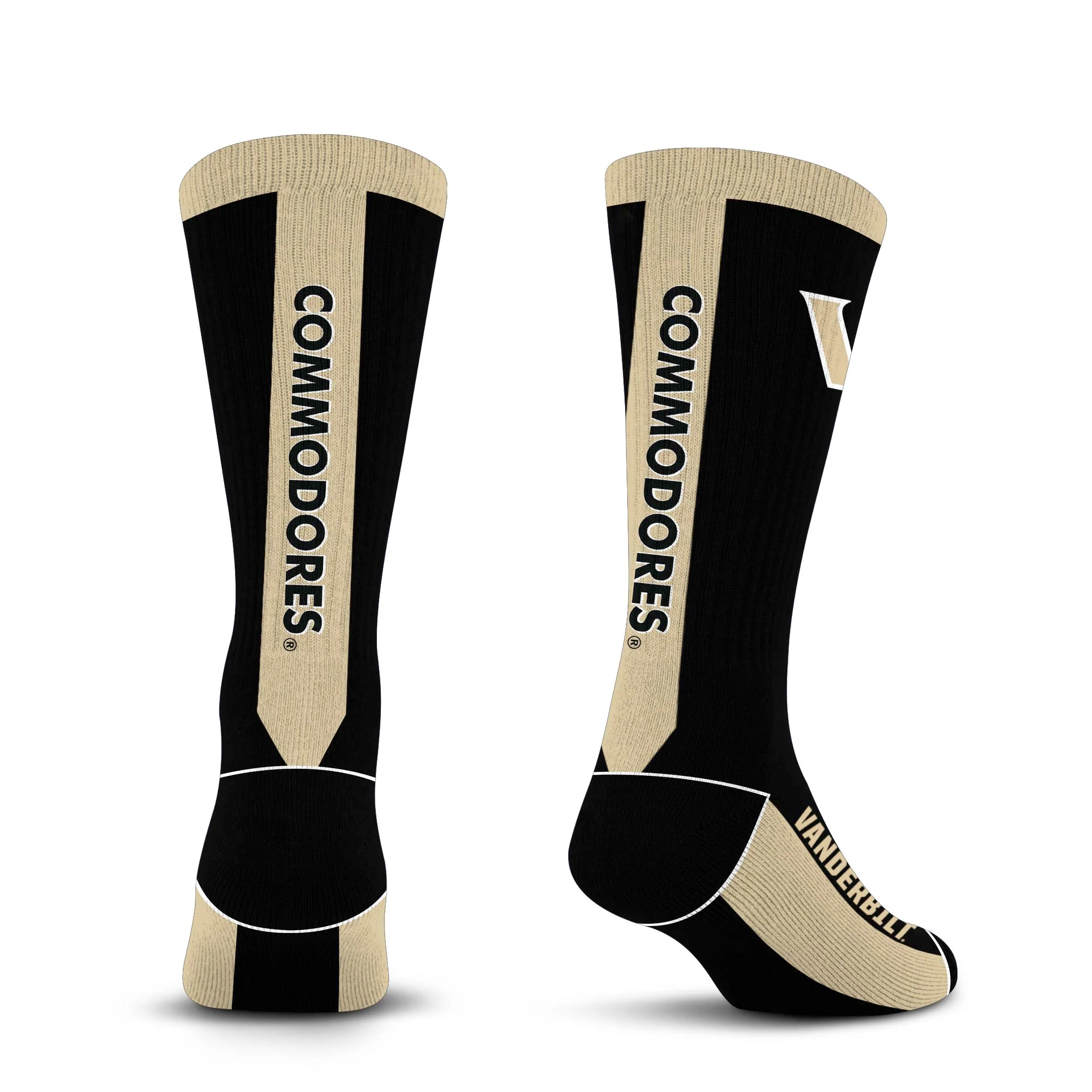 For Bare Feet NCAA VANDERBILT COMMODORES MVP Crew Sock Team Color Large