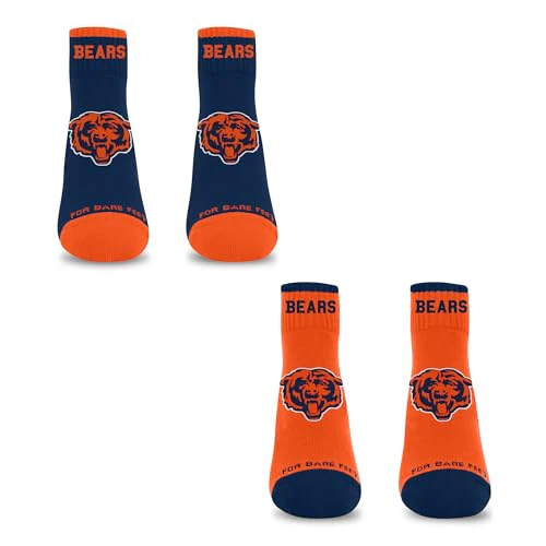 For Bare Feet NFL CHICAGO BEARS Front and Center 2 Pack Team Colors Large - Image 3