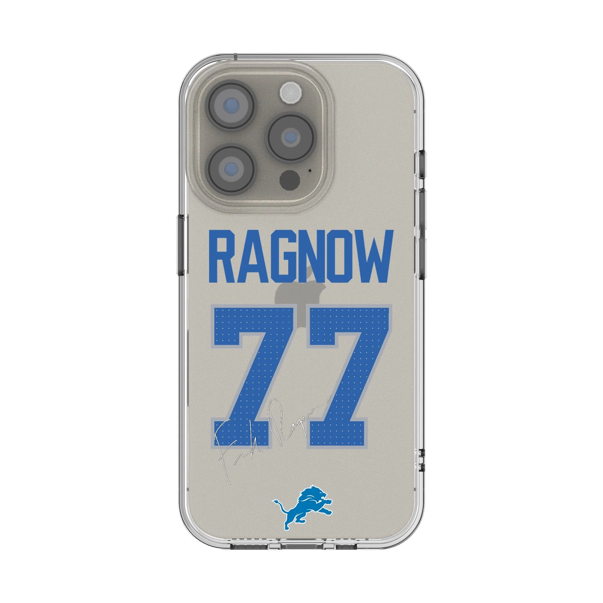 Frank Ragnow Detroit Lions 77 Game Tactic Clear Phone Case for Apple iPhone