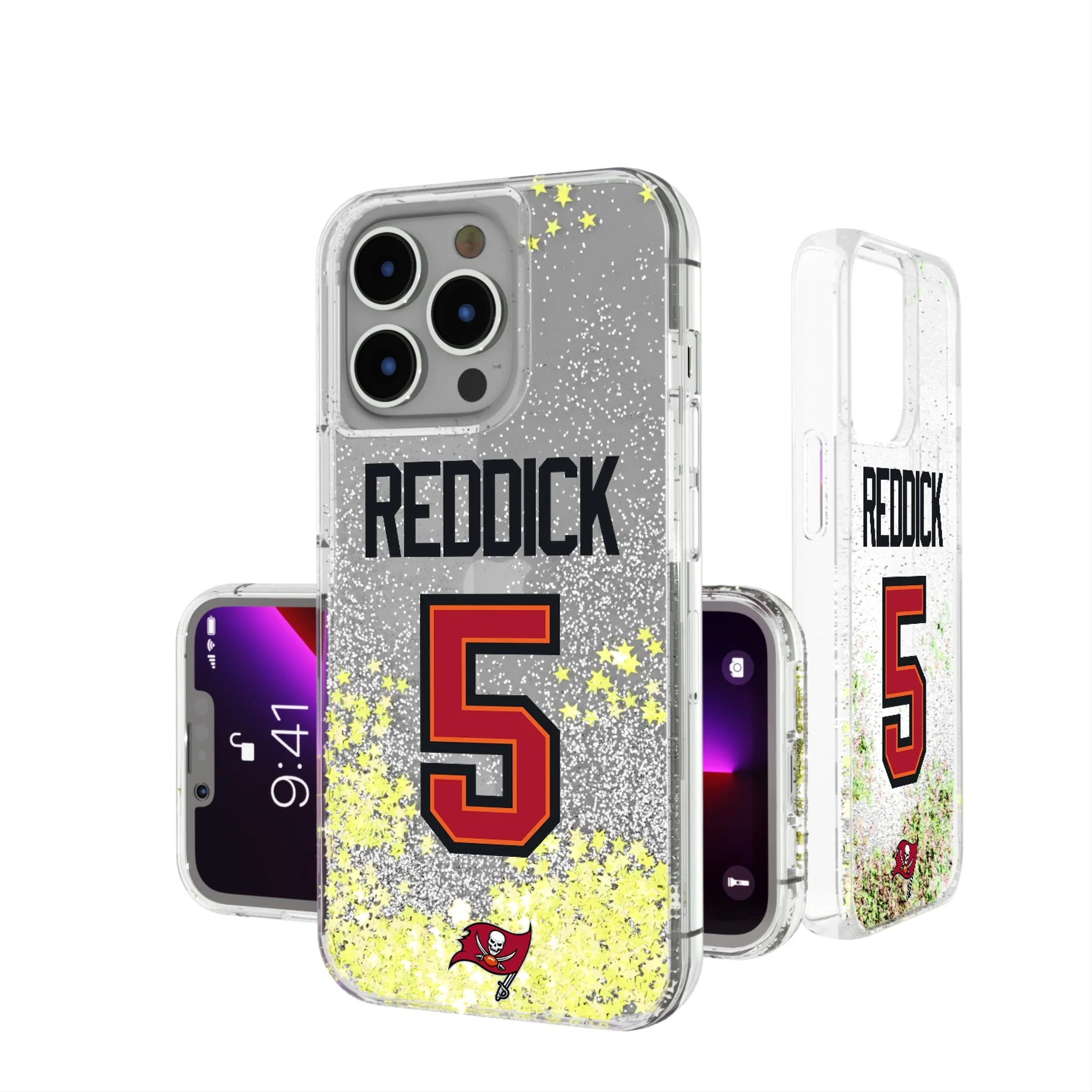 Haason Reddick Tampa Bay Buccaneers 5 Game Tactic Glitter Phone Case for Apple iPhone