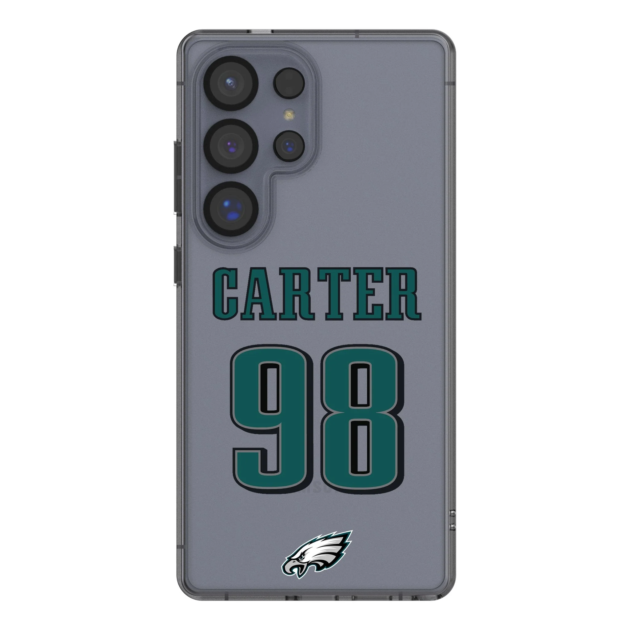 Jalen Carter Philadelphia Eagles 98 Game Tactic Clear Phone Case for Samsung Galaxy