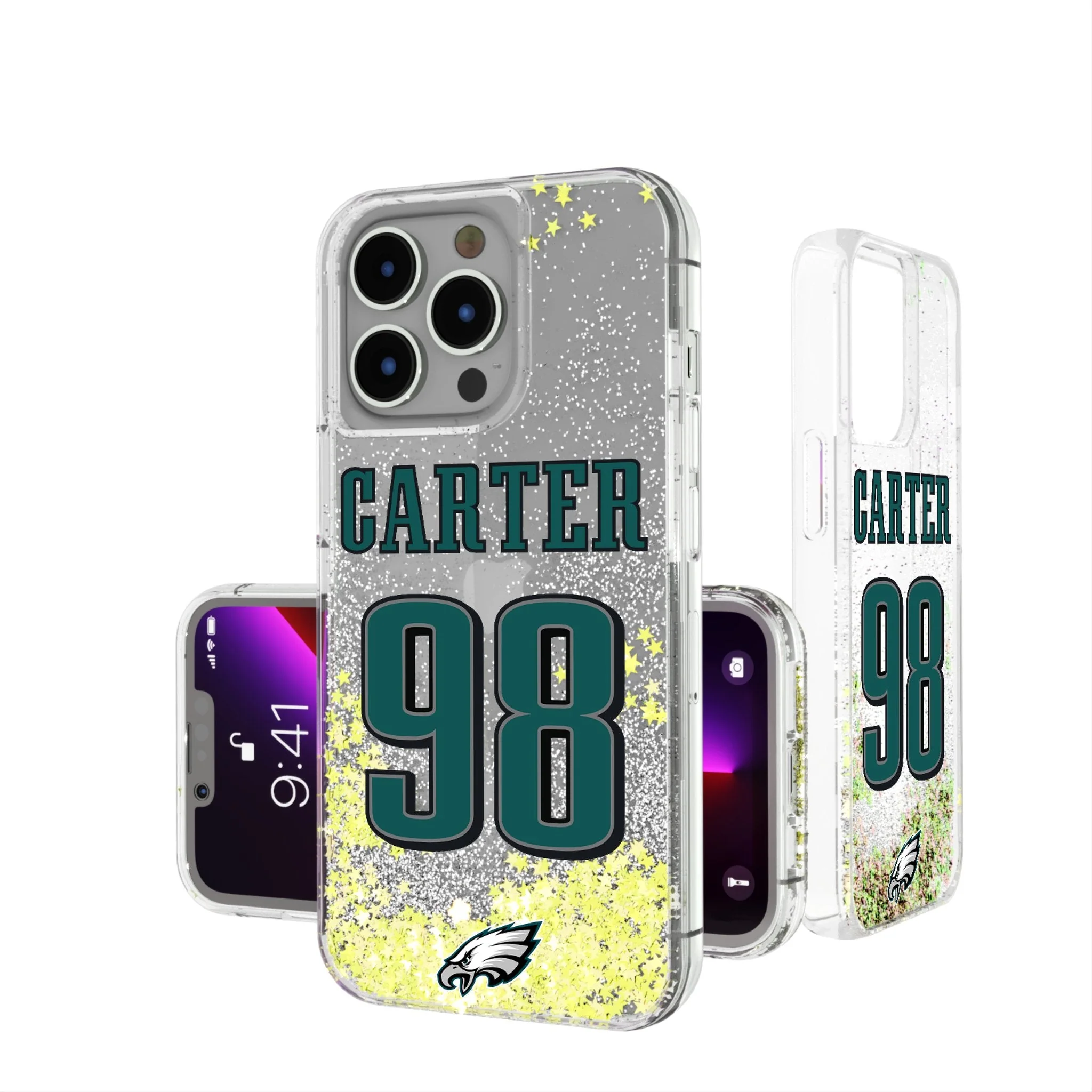 Jalen Carter Philadelphia Eagles 98 Ready Glitter Phone Case