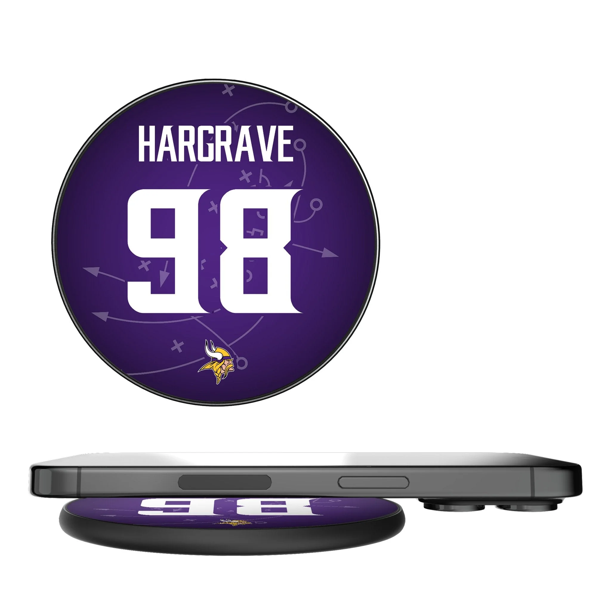 Javon Hargrave Minnesota Vikings 98 Game Tactic 15-Watt Wireless Charger