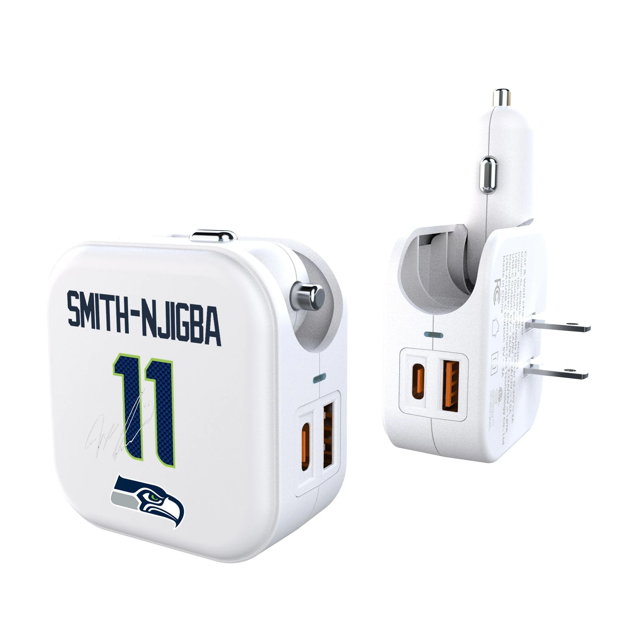 Jaxon Smith-Njigba Seattle Seahawks 11 Game Tactic 2 in 1 USB Charger