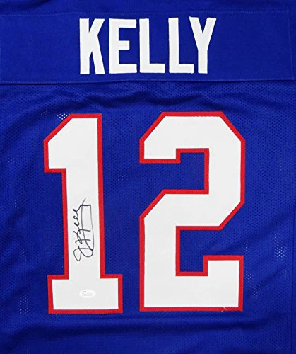 Jim Kelly Autographed Blue Pro Style Jersey- JSA W Authenticated *1 - Image 6