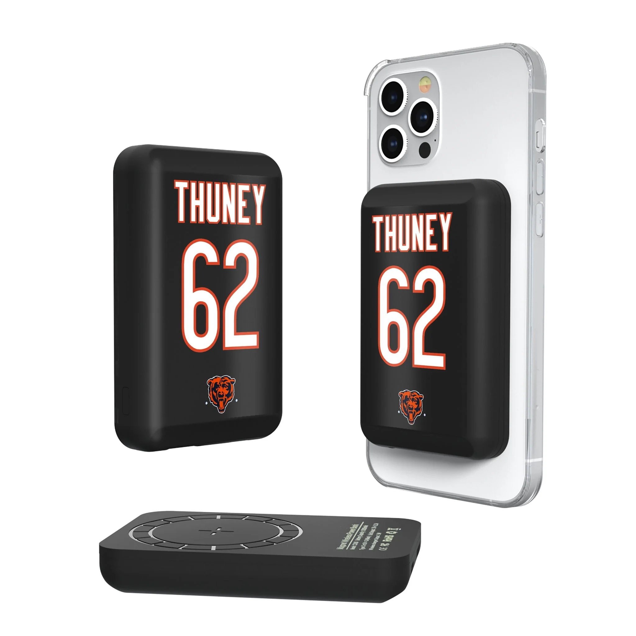 Joe Thuney Chicago Bears 62 Game Tactic Wireless Mag Power Bank
