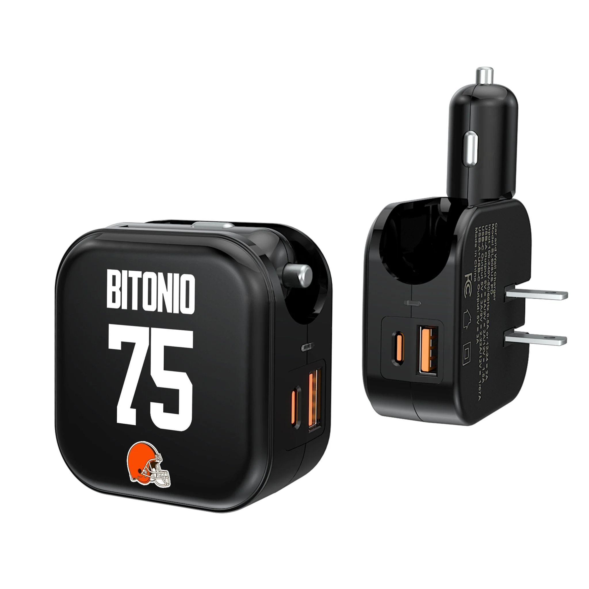 Joel Bitonio Cleveland Browns 75 Ready 2 in 1 USB A/C Charger