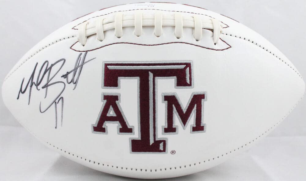 Michael Bennett Autographed Texas A&M Aggies Logo Football- JSA W Auth - Image 4
