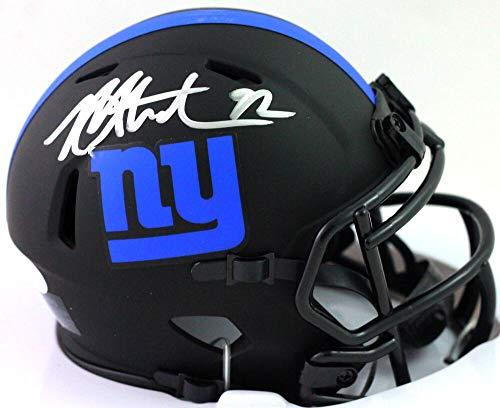 Michael Strahan Autographed New York Giants Eclipse Speed Mini Helmet - Beckett W Auth SILVER