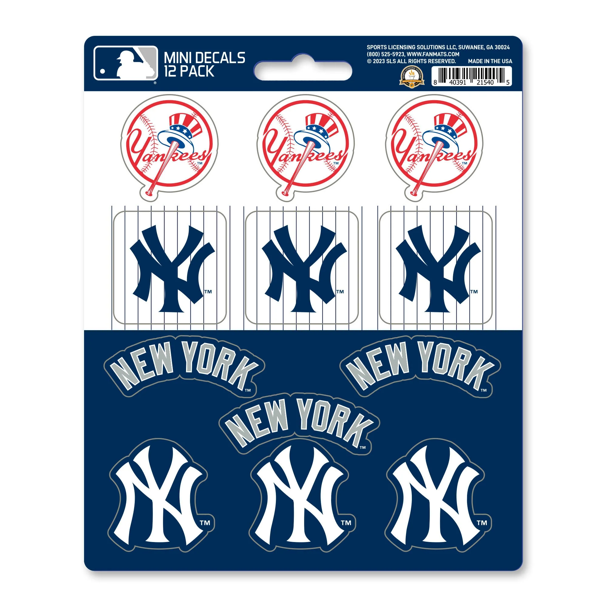 MLB - New York Yankees Mini Decal 12-pk