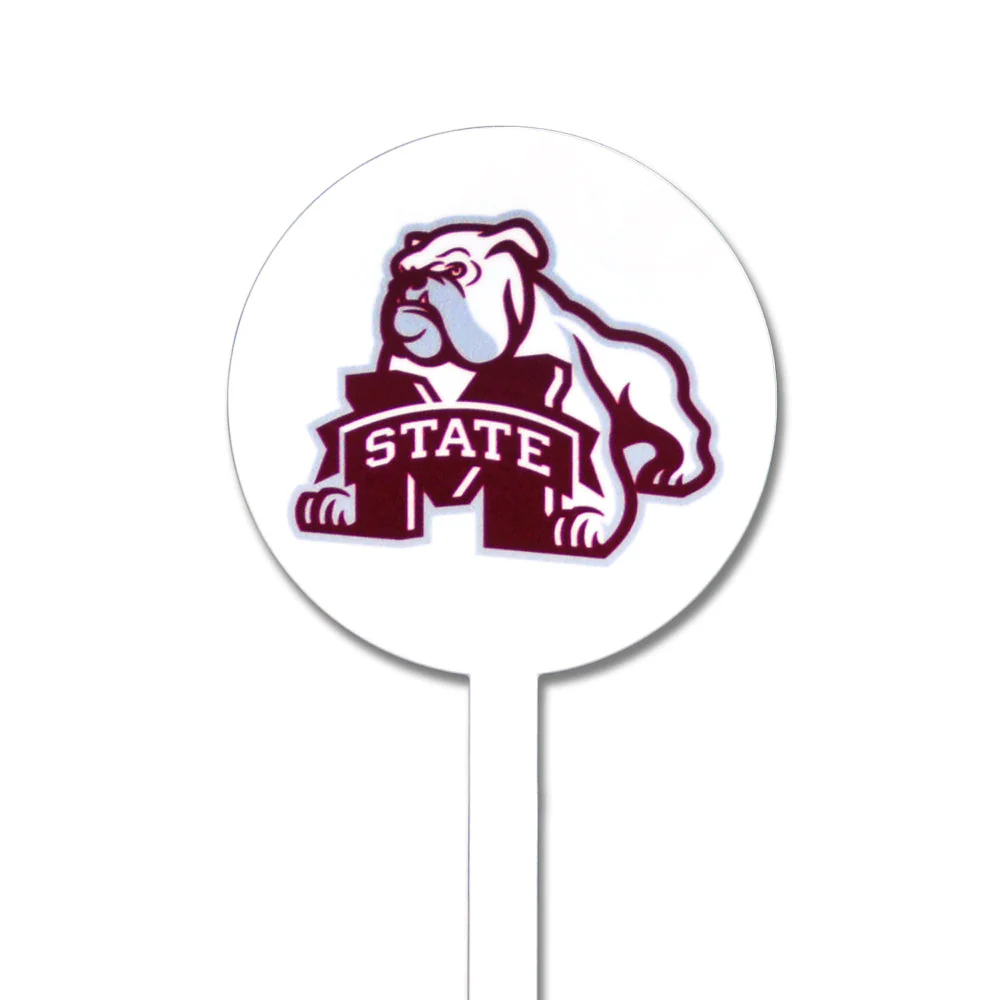 Mississippi State Bulldogs White Steel Garden Stake