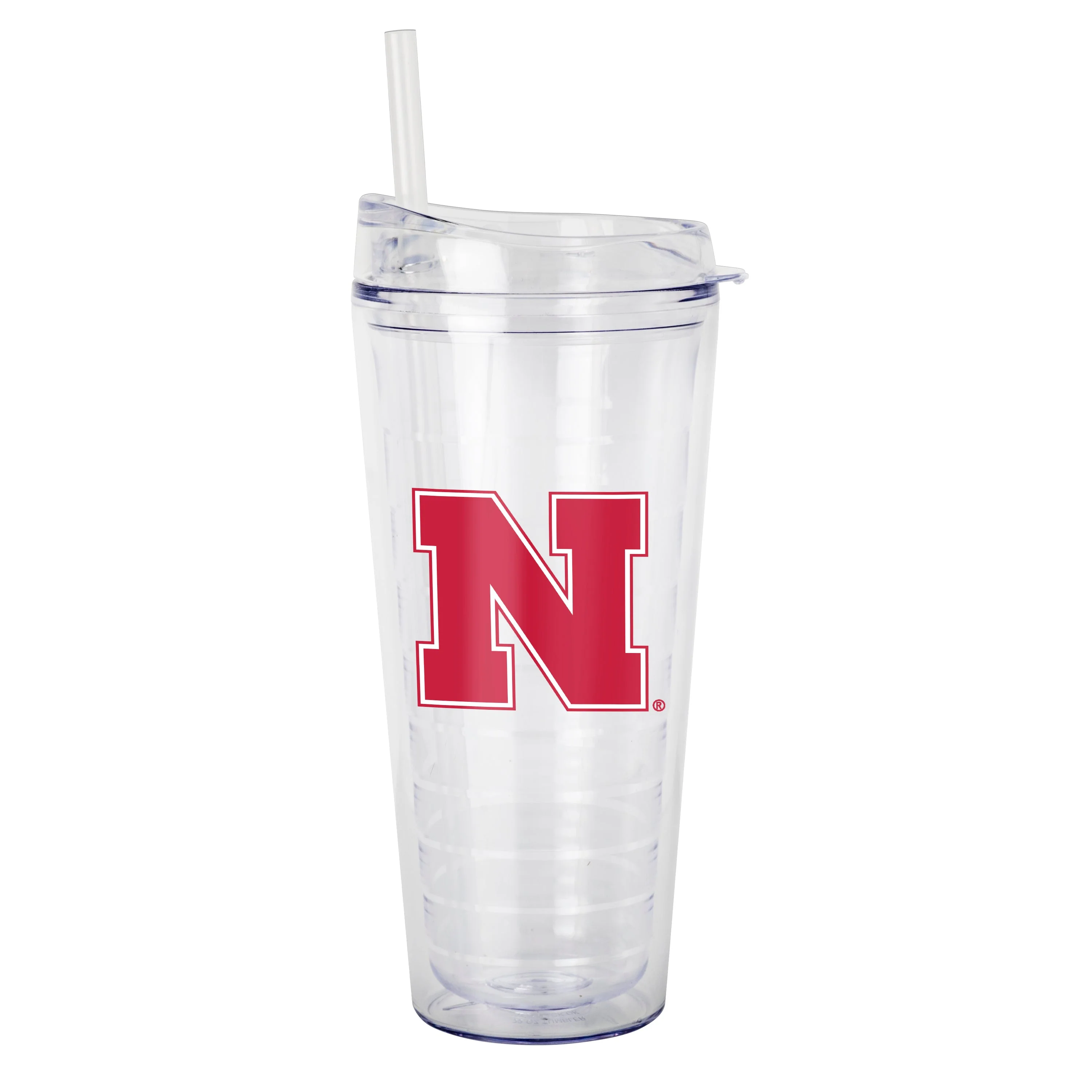 Nebraska 22oz Flipside Dbl Wall Clear Tumbler
