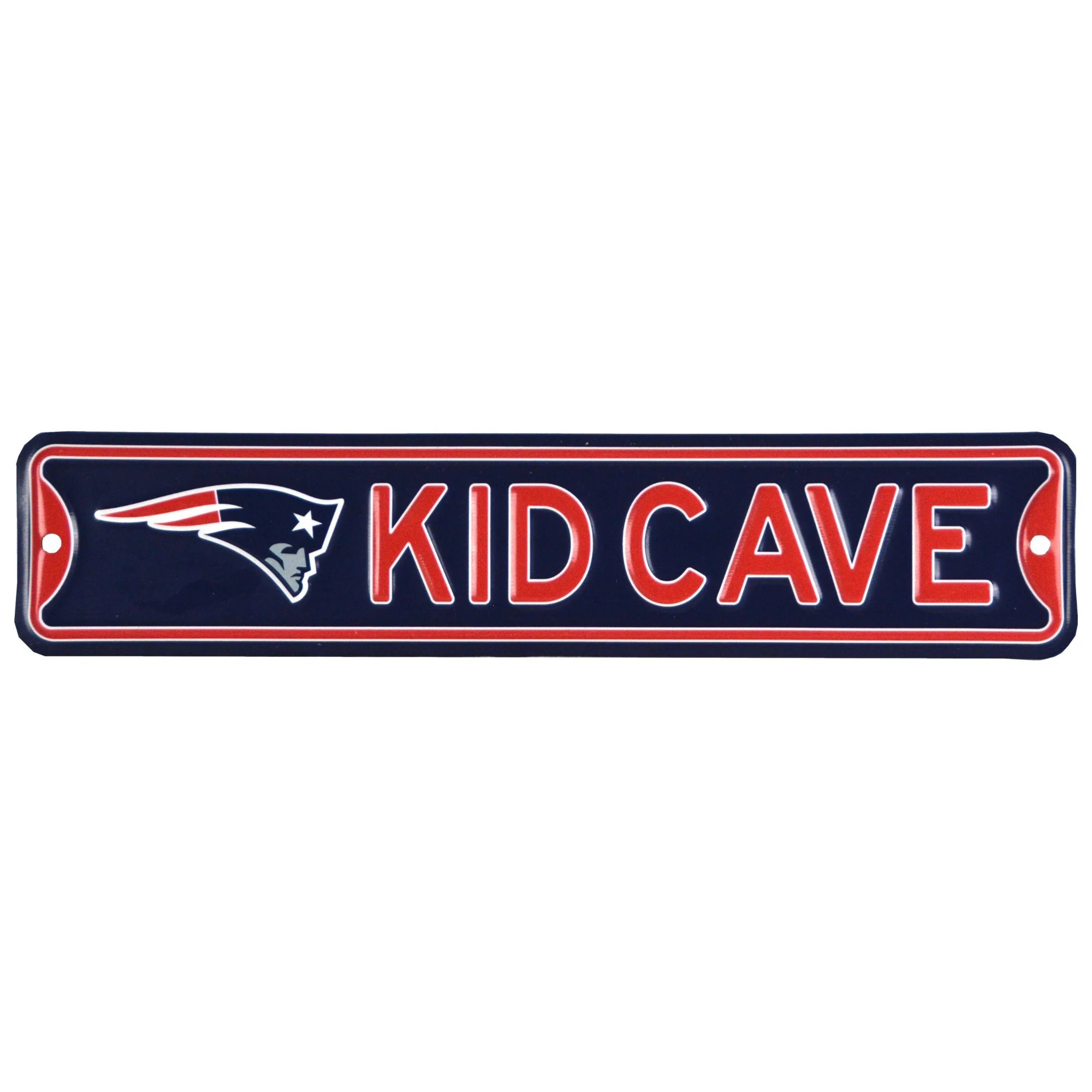 New England Patriots - KID CAVE -Steel Embossed NFL Mini Street Sign