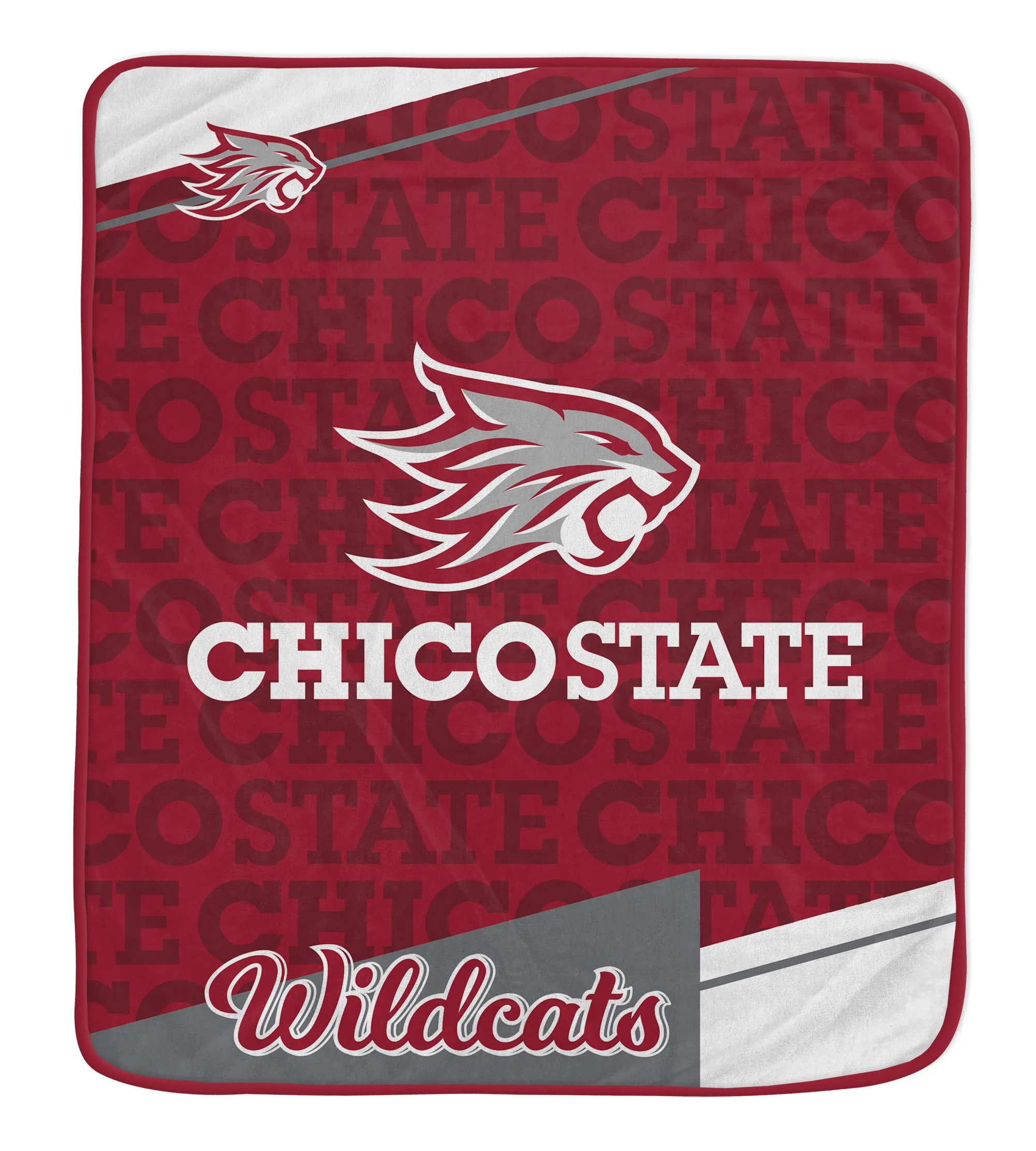 Pegasus Sports NCAA Chico State Wildcats Diagonal Ghost Ultra Soft Blanket