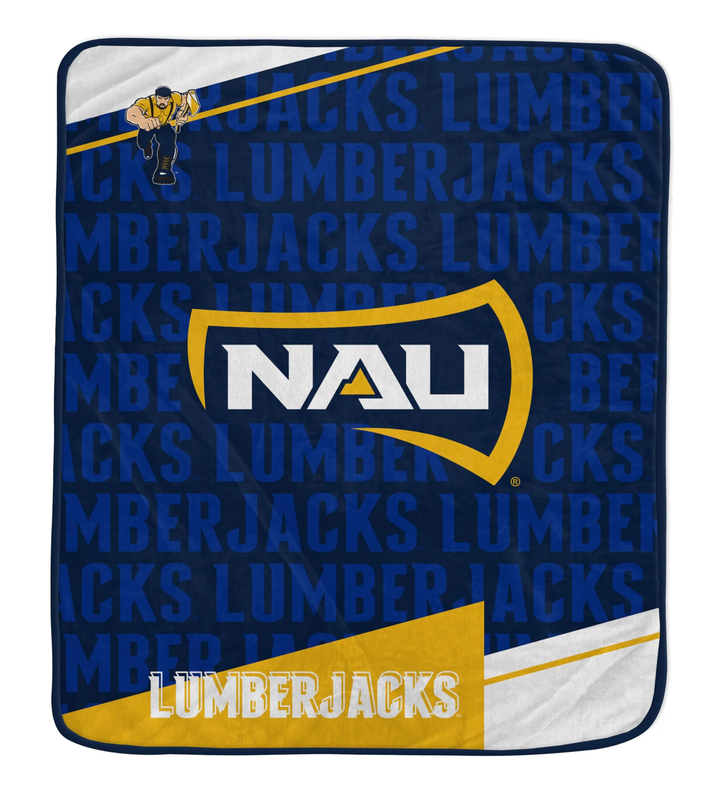 Pegasus Sports NCAA Northern Arizona Lumberjacks Diagonal Ghost Ultra Soft Blanket