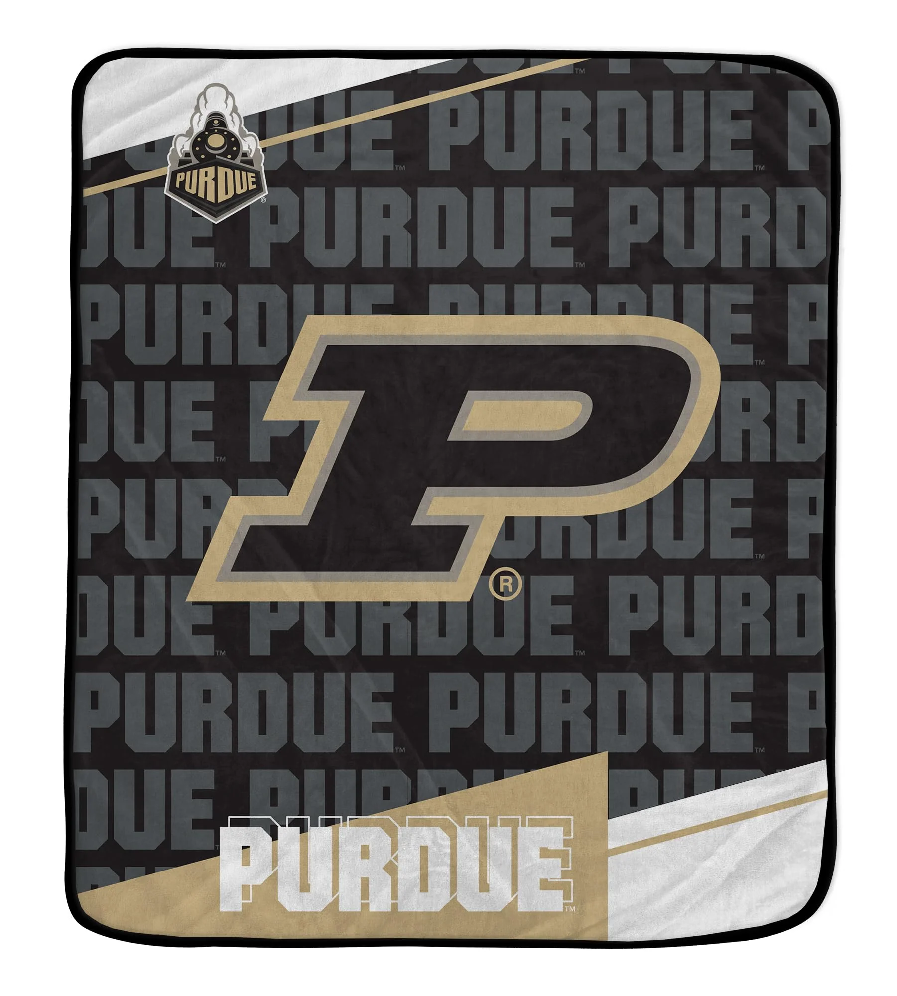 Pegasus Sports NCAA Purdue Boilermakers Diagonal Ghost Ultra Soft Blanket