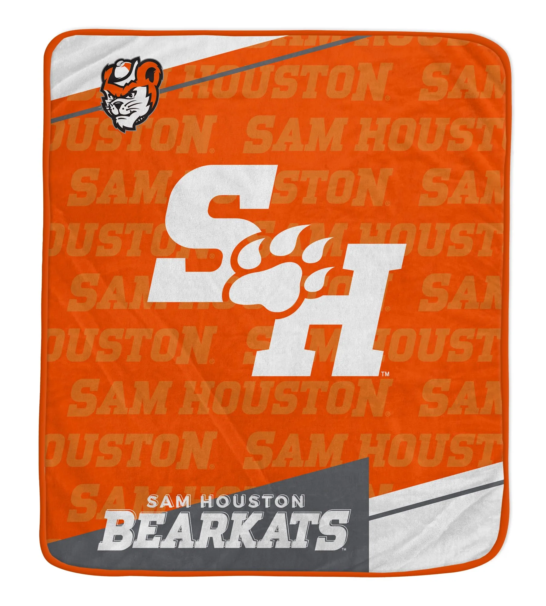 Pegasus Sports NCAA Sam Houston State Bearkats Diagonal Ghost Ultra Soft Blanket