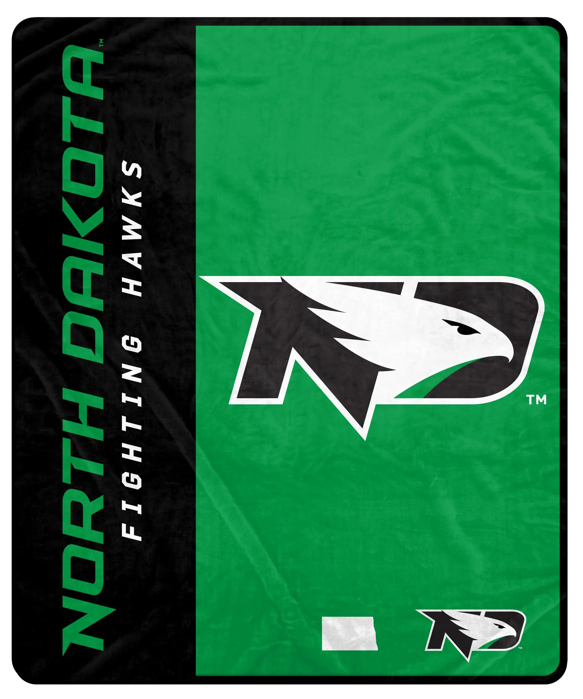 Proformance Home NCAA North Dakota Fighting Hawks Endzone Ultra Soft Tailgate Throw