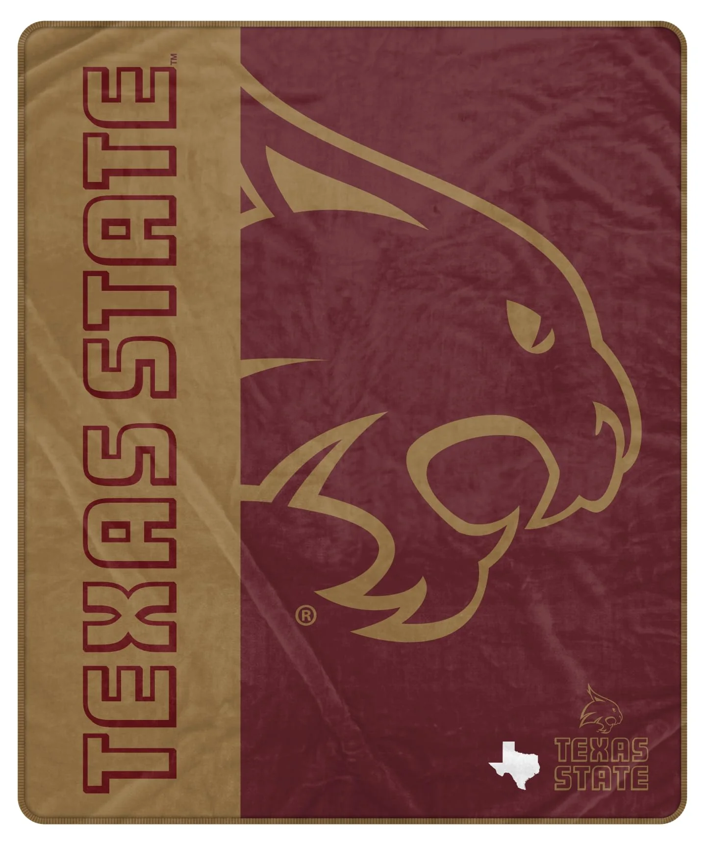 Proformance Home NCAA Texas State Bobcats Endzone Ultra Soft Tailgate Throw