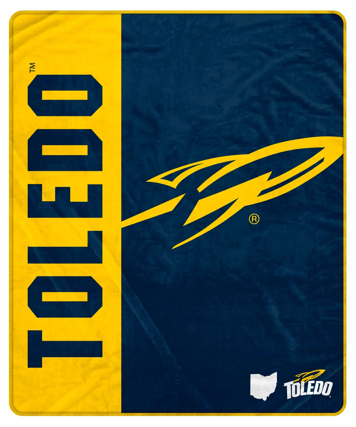Proformance Home NCAA Toledo Rockets Endzone Ultra Soft Tailgate Throw