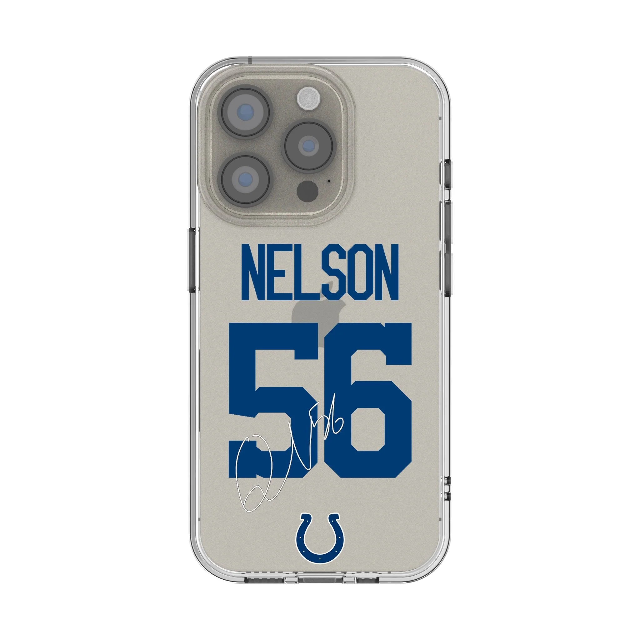 Quenton Nelson Indianapolis Colts 56 Game Tactic Clear Phone Case for Apple iPhone