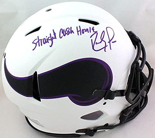 Randy Moss Autographed Vikings Lunar Authentic F/S Helmet Insc- Beckett WPurple