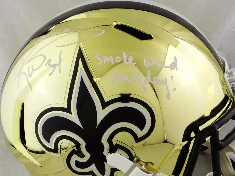 Ricky Williams Autographed Saints Chrome F/S Helmet w/SWED- JSA W Auth White - Image 4