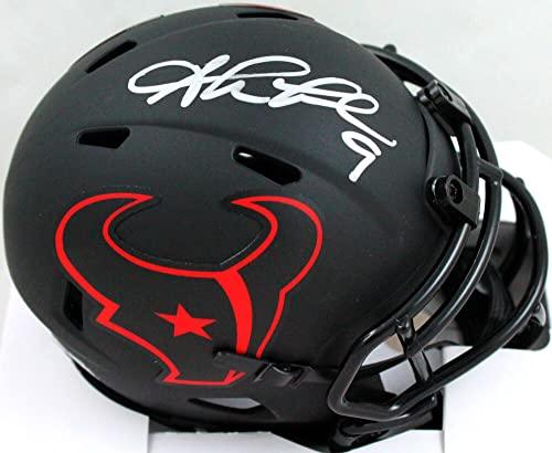 Shane Lechler Autographed Texans Eclipse Speed Mini Helmet-Beckett W Hologram Silver