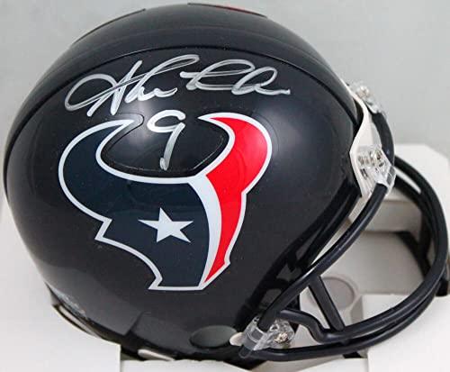 Shane Lechler Autographed Texans Mini Helmet-Beckett W Hologram Silver