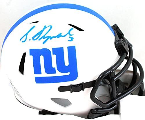 Sterling Shepard Autographed NY Giants Lunar Speed Mini Helmet- Beckett W Blue