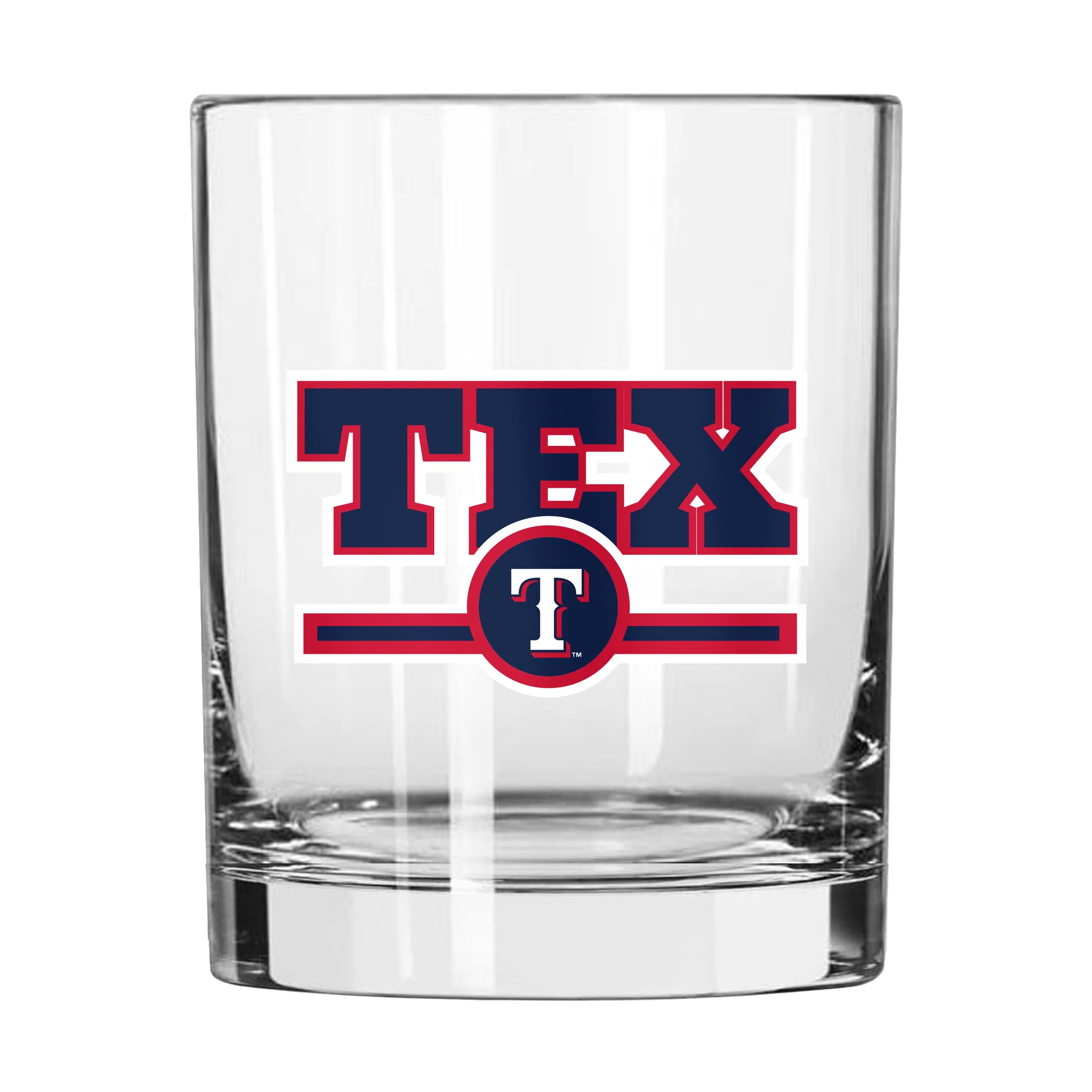 Texas Rangers 14oz Letterman Rocks Glass